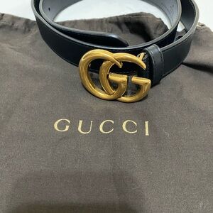 Gucci Black Leather Belt with Gold GG Buckle
SOLD!!